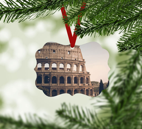 Roman Colosseum Ornament Christmas Ornament Victorian 10.8 x 8cm Clock Canvas