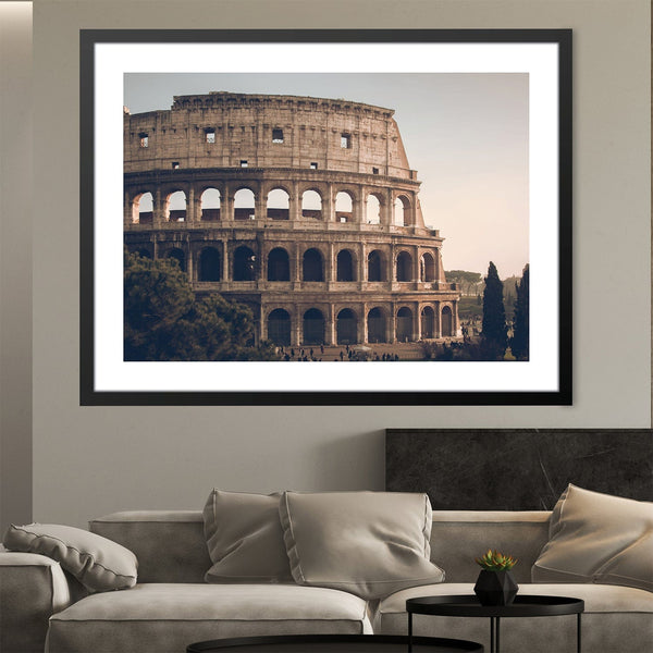 Roman Colosseum Print Art 45 x 30cm / Unframed Canvas Print Clock Canvas