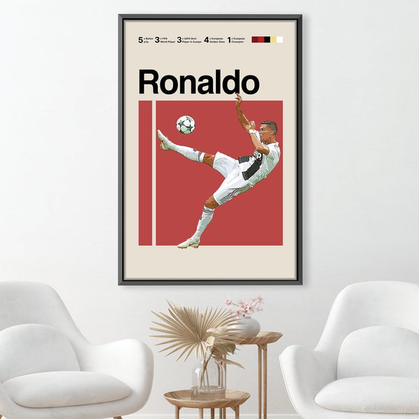 Ronaldo Stats Canvas Art 30 x 45cm / Unframed Canvas Print Clock Canvas