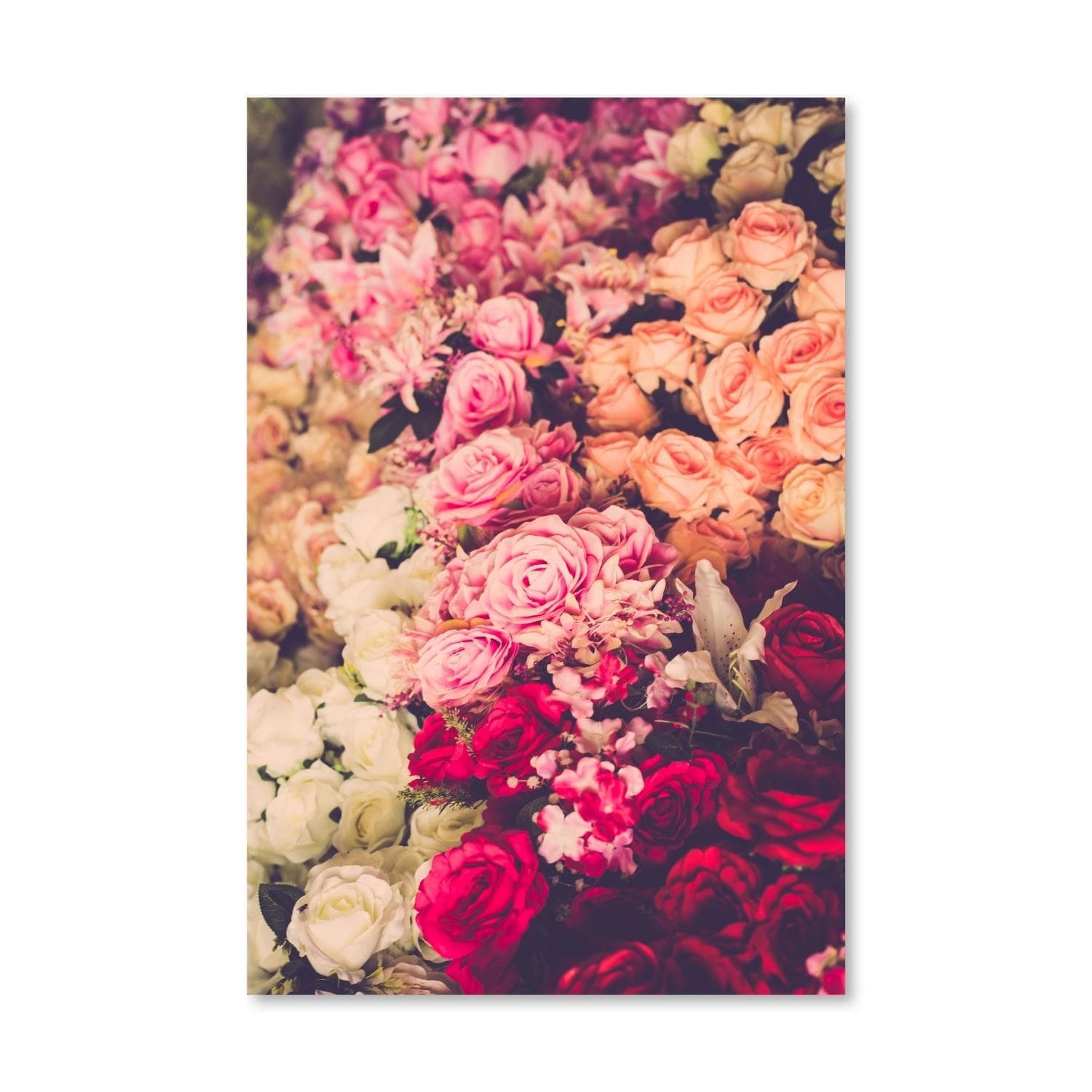 Rose Bouquet Canvas Art Clock Canvas