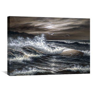 Rough Seas Oil Painting Oil Clock Canvas