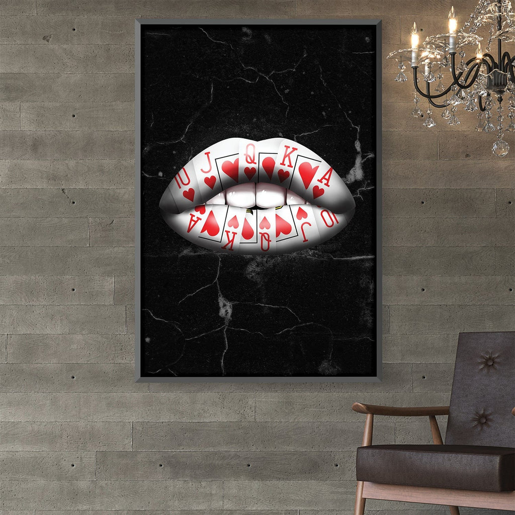Royal Flush Lips - Spades Canvas – ClockCanvas