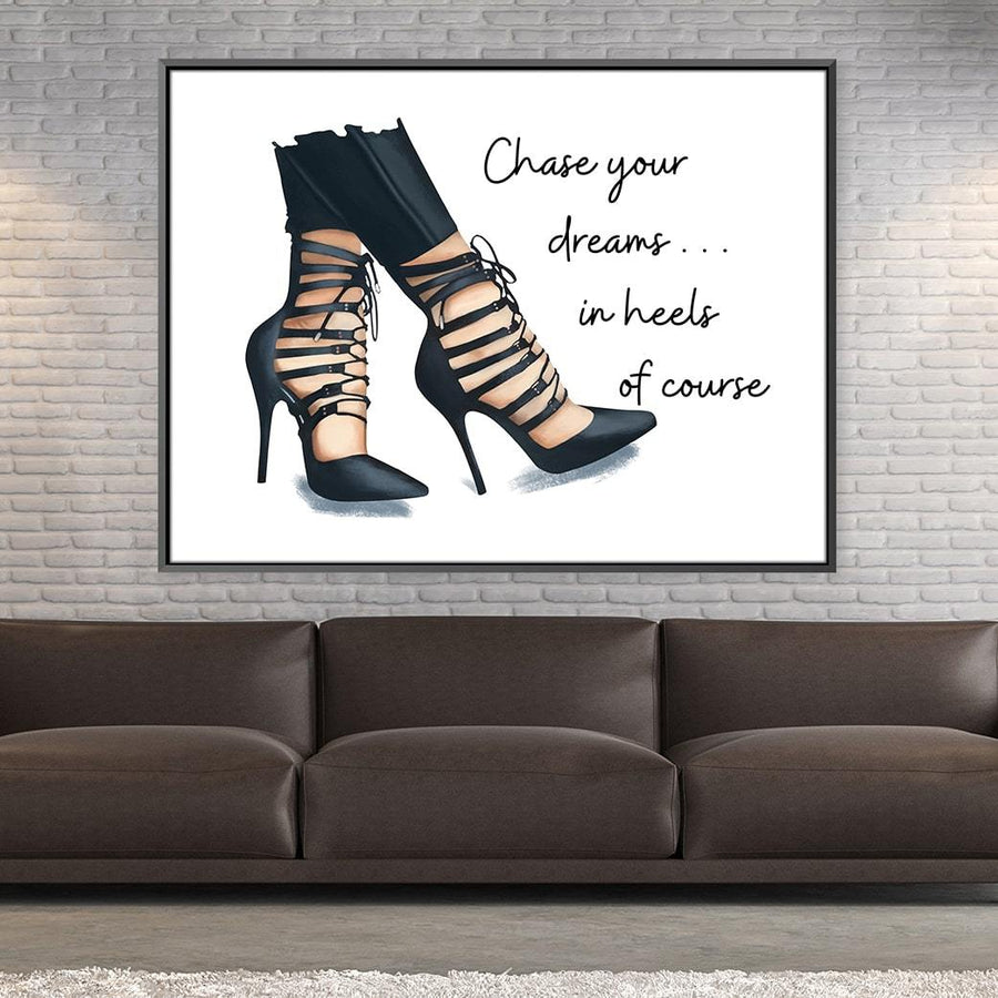 Run In Heels Canvas Art Clock Canvas