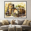 Rustic Wine Canvas Art Clock Canvas