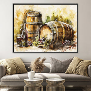 Rustic Wine Canvas Art Clock Canvas