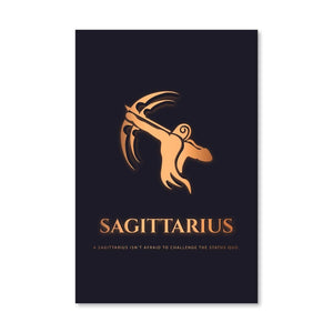 Sagittarius - Gold Canvas Art Clock Canvas