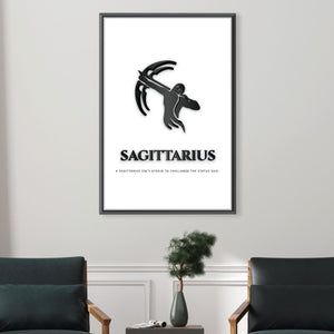 Sagittarius - White Canvas Art Clock Canvas