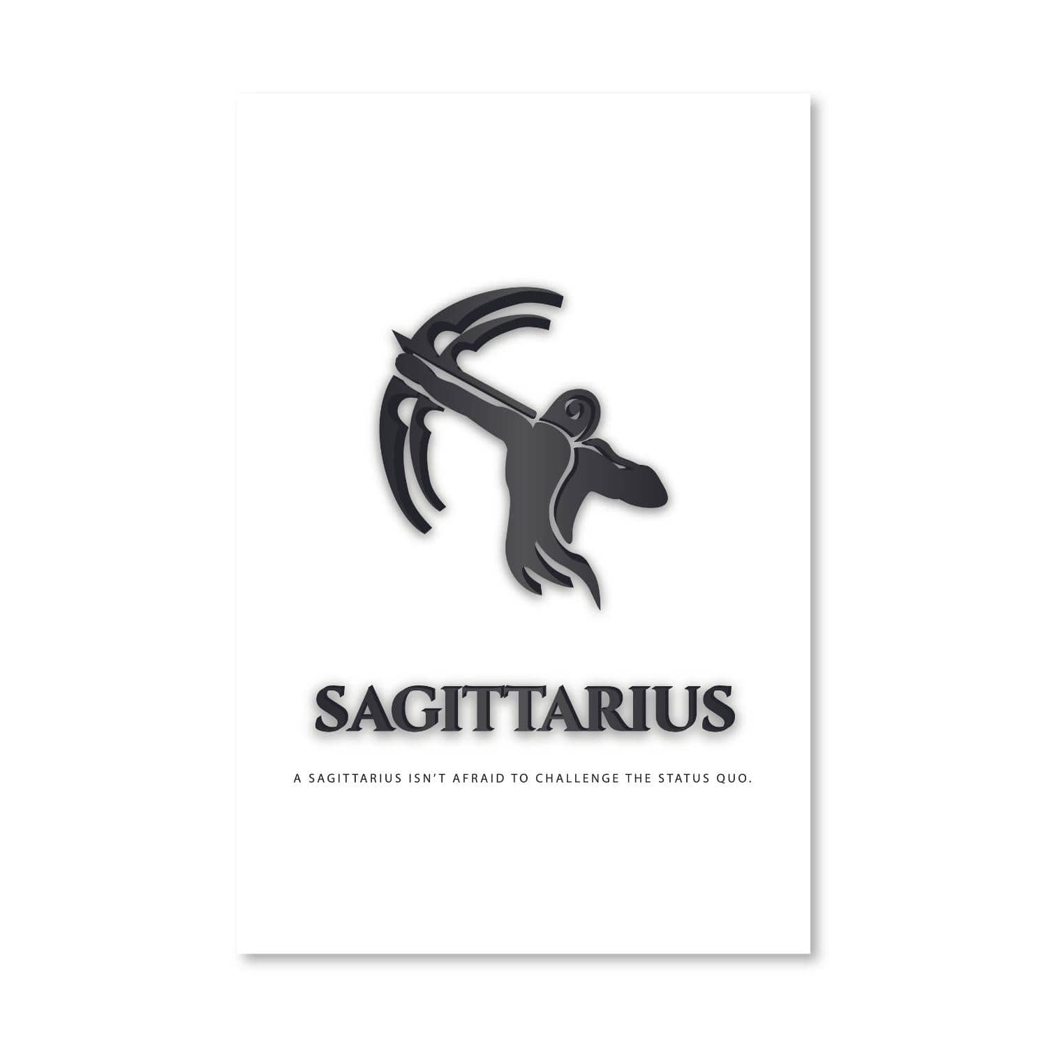 Sagittarius - White Canvas Art Clock Canvas