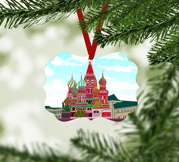 Saint Basil Cathedral Ornament Christmas Ornament Victorian 10.8 x 8cm Clock Canvas