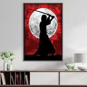 Samurai Sun Red Canvas Art 30 x 45cm / Unframed Canvas Print Clock Canvas