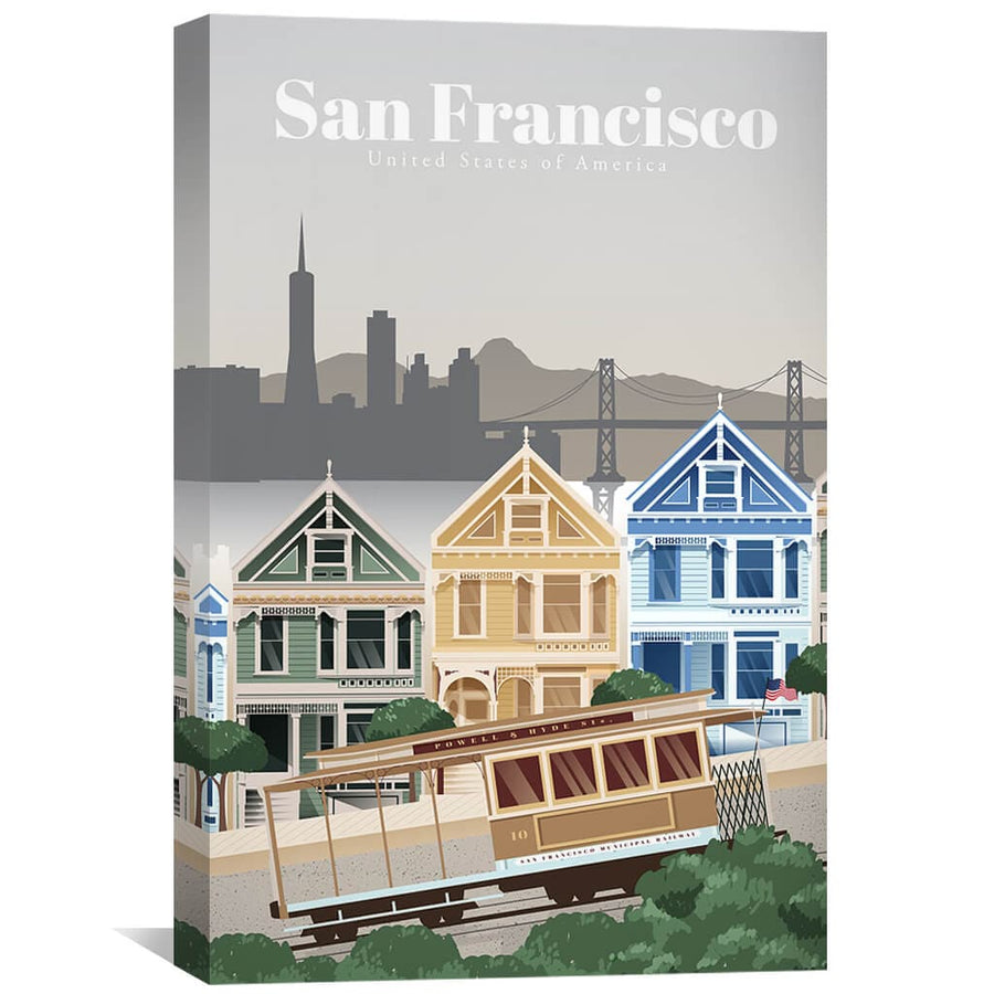 San Francisco Canvas - Studio 324 Art 30 x 45cm / Unframed Canvas Print Clock Canvas