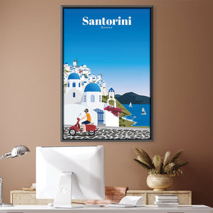 Santorini Canvas - Studio 324 Art Clock Canvas