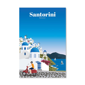 Santorini Canvas - Studio 324 Art Clock Canvas