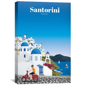 Santorini Canvas - Studio 324 Art 30 x 45cm / Unframed Canvas Print Clock Canvas