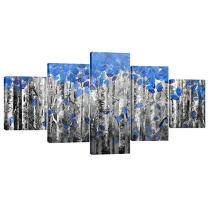 Sapphire Forest Canvas - 5 Panel Art Clock Canvas
