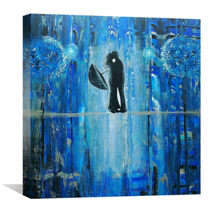 Sapphire Rain Romance Canvas Art Clock Canvas