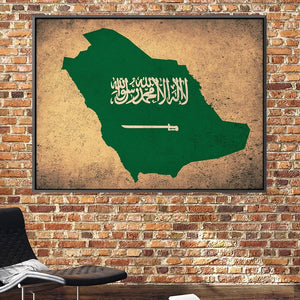 Saudi Arabia Canvas Art Clock Canvas