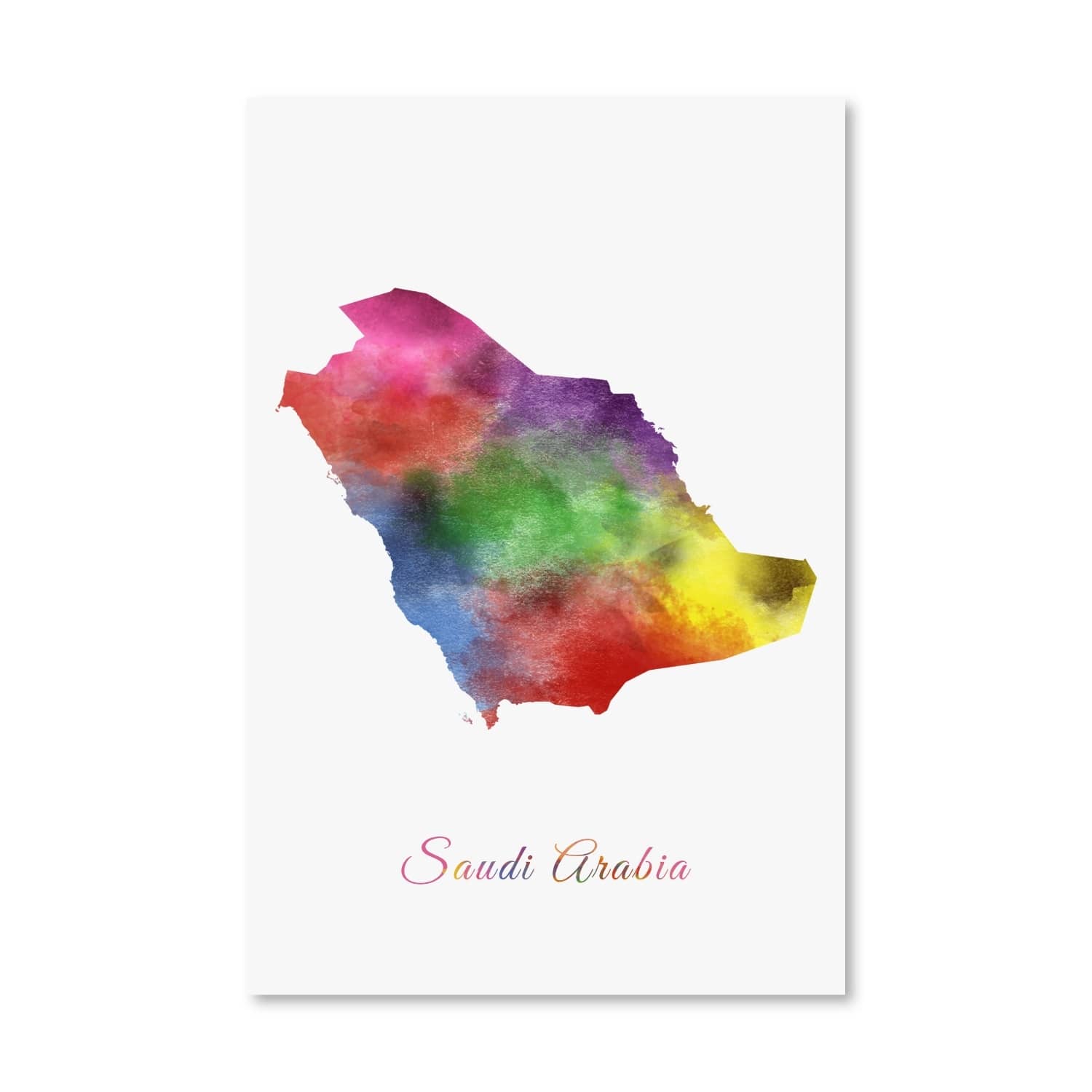 Saudi Arabia Rainbow Canvas Art Clock Canvas