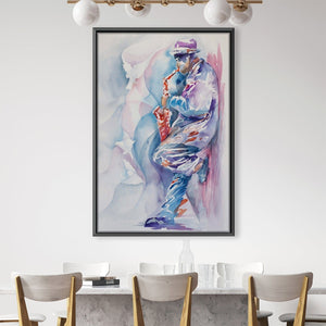 Sax By The Wall Canvas Art Clock Canvas
