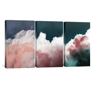 Scenic Cloudscape Canvas Art Set of 3 / 40 x 60cm / Unframed Canvas Print Clock Canvas