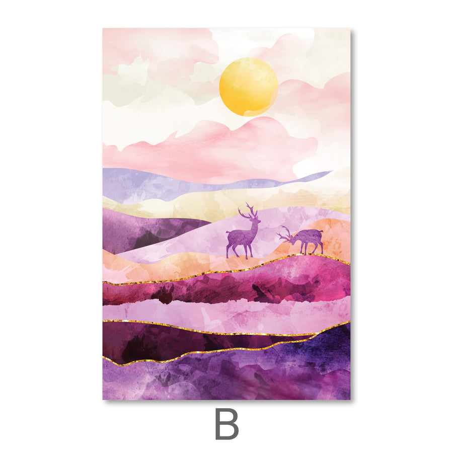 Scenic Landscape Canvas Art B / 50 x 70cm / Unframed Canvas Print Clock Canvas