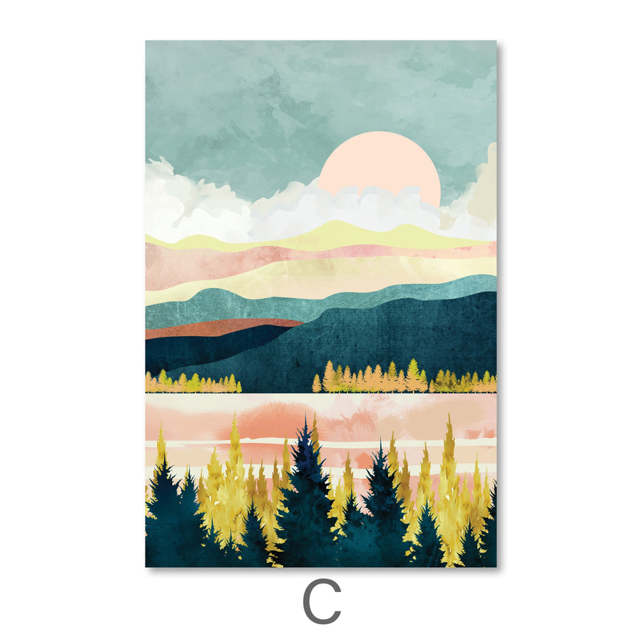 Scenic Landscape Canvas Art C / 50 x 70cm / Unframed Canvas Print Clock Canvas