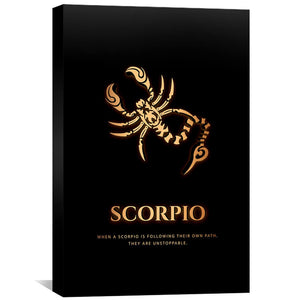 Scorpio - Gold Canvas Art 30 x 45cm / Unframed Canvas Print Clock Canvas