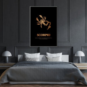 Scorpio - Gold Clock Canvas