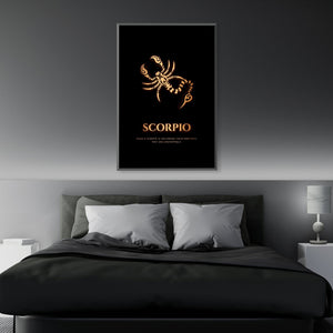 Scorpio - Gold Clock Canvas