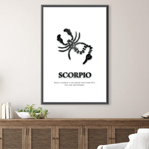 Scorpio - White Canvas Art Clock Canvas