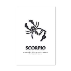 Scorpio - White Canvas Art Clock Canvas