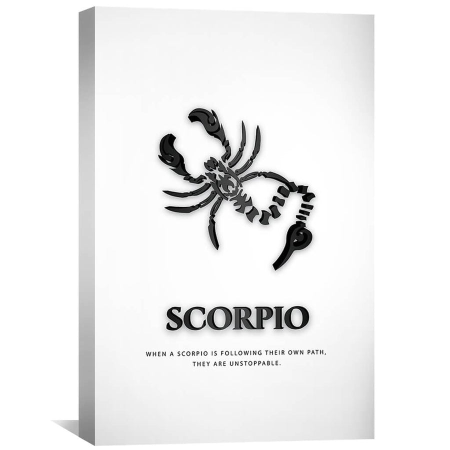 Scorpio - White Canvas Art Clock Canvas