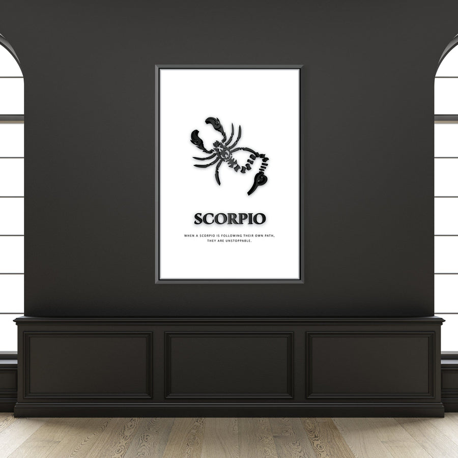 Scorpio - White Clock Canvas