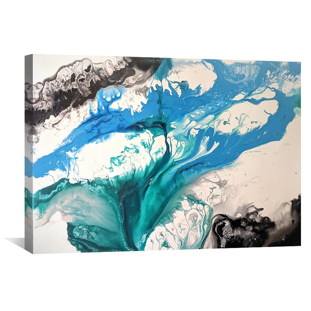 Sea Marble Canvas Art Clock Canvas