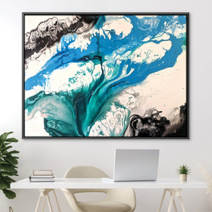 Sea Marble Canvas Art 45 x 30cm / Unframed Canvas Print Clock Canvas