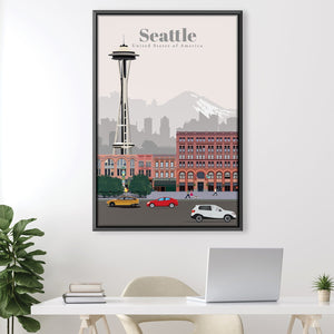 Seattle Canvas - Studio 324 Art Clock Canvas