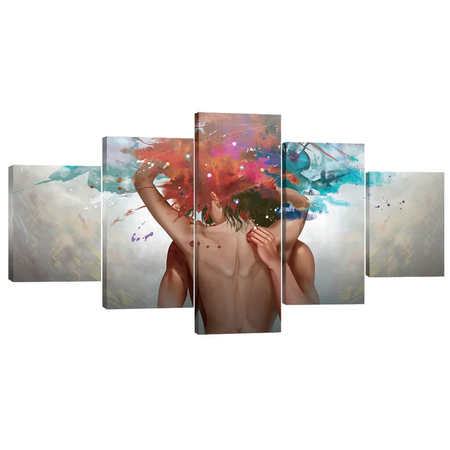 Sensual Caress Canvas - 5 Panel Art Clock Canvas