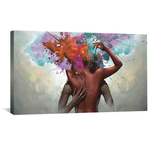 Sensual Embrace Canvas Art 50 x 25cm / Unframed Canvas Print Clock Canvas