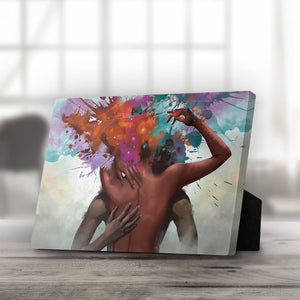 Sensual Embrace Desktop Canvas Desktop Canvas 25 x 20cm Clock Canvas