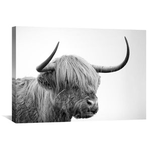 Serene Highland Cow Canvas Art Clock Canvas