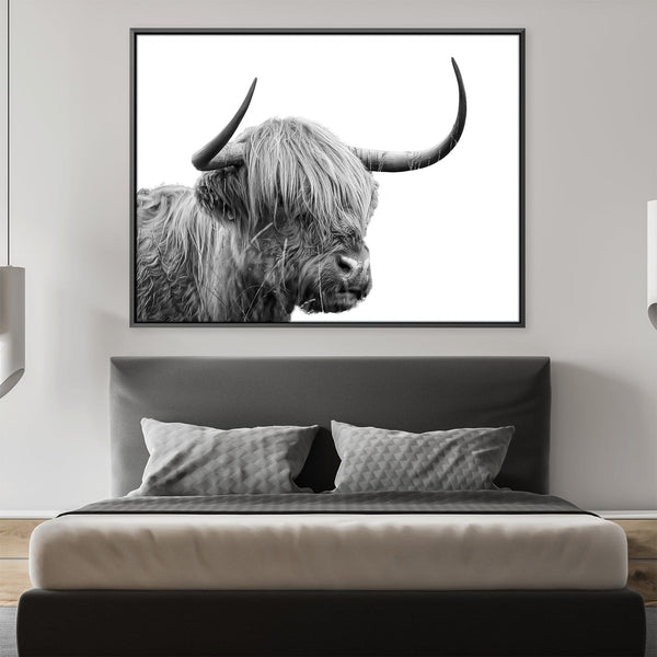 Serene Highland Cow Canvas Art 45 x 30cm / Unframed Canvas Print Clock Canvas