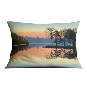 Serene Lake View Cushion Cushion 48 x 33cm Clock Canvas