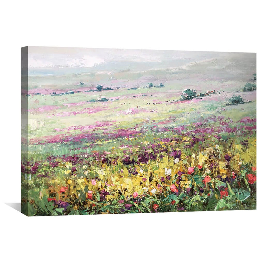 Serene Meadow Oil Painting Oil Clock Canvas