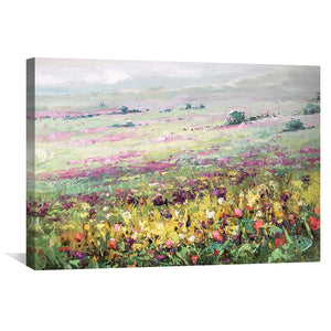 Serene Meadow Oil Painting Oil Clock Canvas