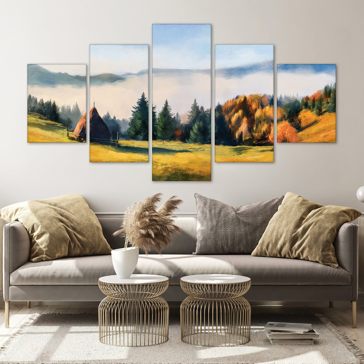 Serene Mountains Canvas - 5 Panel product thumbnail