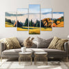 Serene Mountains Canvas - 5 Panel Art Clock Canvas