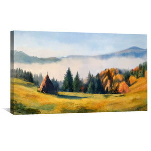 Serene Mountains Canvas Art 50 x 25cm / Unframed Canvas Print Clock Canvas