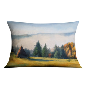 Serene Mountains Cushion Cushion 48 x 33cm Clock Canvas