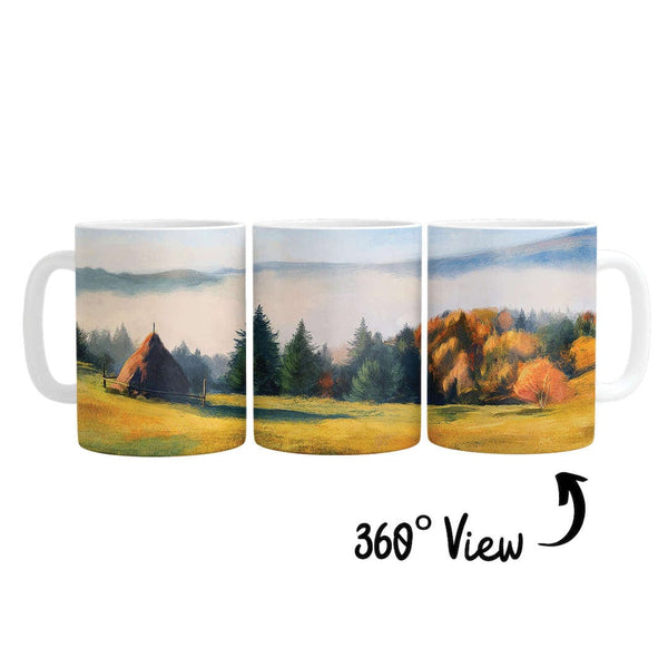 Serene Mountains Mug Mug White Clock Canvas