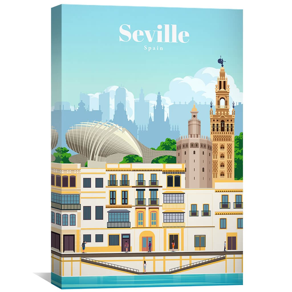Seville Canvas - Studio 324 Art 30 x 45cm / Unframed Canvas Print Clock Canvas